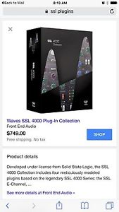 Waves SSL | GOLD | API 550 A & B | CLA Vocal | EddieCramer Guitar Plugs For Sale