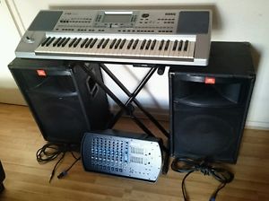 JBL speakers 15" and KORG PA50 and ALTO POWERED MIXER 500 WATS