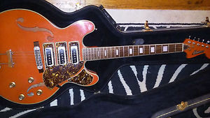 orange univox hollowbody 335 original vintage guitar