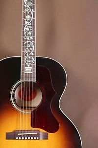 2016 Gibson J-185 Custom Quilt Vine Sunburst Acoustic Guitar