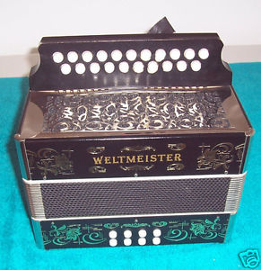Weltmeister Accordion 2 row button box Accordian made in Germany Very good cond