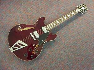 D'Angelico Premier DC 335 Style Semi-Hollow Body Electric Guitar-Wine Red-NEW!