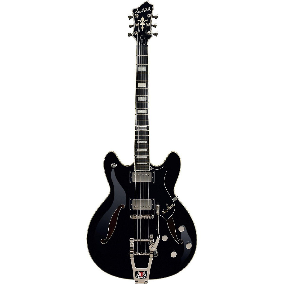 Hagstrom Tremar Series Viking Deluxe Semi-Hollow Electric Guitar - BLACK GLOSS