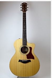 Taylor 214ce-DLX Koa ES-2 Natural w/hard case F/S Guiter Bass From JAPAN #Q760