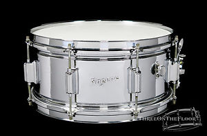 1964 Rogers Chrome / Brass Powertone Snare :  6.5 x 14 : Vintage Cleveland Era