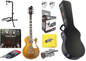 Hagstrom SUSWECU-CHS Champagne Sparkle Electric Guitar w/Hard Case + More