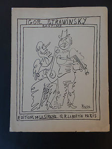 sheet music score song Pablo Picasso Strawinsky Ragtime 1922 vintage original
