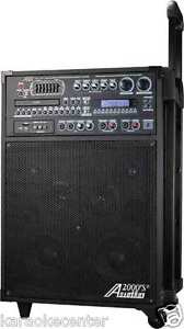 AKJ7808 180W USB SD Card Recordable Karaoke Machine PA System 2 free Microphones