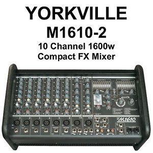 YORKVILLE M1610-2 10 Channel 1600w Rack Mountable Compact FX Audio Mixer