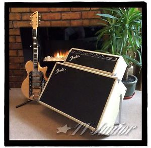 1963 VINTAGE FENDER TREMOLUX BLACKFACE/BLONDE PIGGY-BACK AMPLIFIER  PRE-CBS