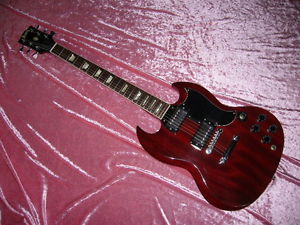 Vintage BURNY SG Type FSG-65 Cherry Electric Guitar Made in Japan Fernandes MIJ