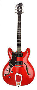 Hagstrom Viking LEFT-HANDED Semi-Hollow Electric Guitar - WILD CHERRY RED