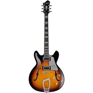 Hagstrom Super Viking Semi-Hollow Flame Maple Electric Guitar - TOBACCO SUNBURST