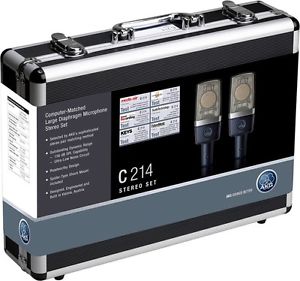 AKG C214/ST matched stereo pair studio mics C 214ST 885038025849 Repack Box..
