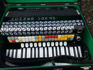 Hohner Vox 4P 120 Bass Accordion with Vox 4 Synth Expander, Foot Pedal & Cases