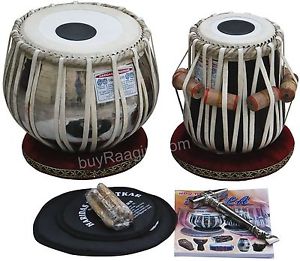 Haridas Vhatkar Tabla Drum Set,3.5KG Chromed Copper Bayan,Finest Dayan with Book