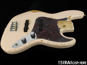 LOADED 2016 Fender Flea Road Worn Jazz J BASS BODY Nitro  Shell Pink  Relic