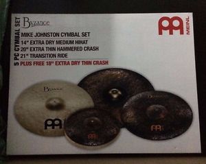 NEW! Meinl Byzance Mike Johnston 5 PC Cymbal Set w/ Free 18" Crash