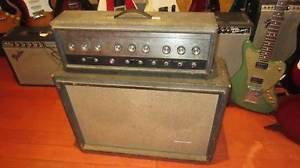 Vintage Circa 1964 Silvertone Model 1484 Twin Twelve Piggy Back Guitar Amp