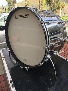 14"x 24" Ludwig 1970's Stainless Steel Bass Drum and hardshell case!