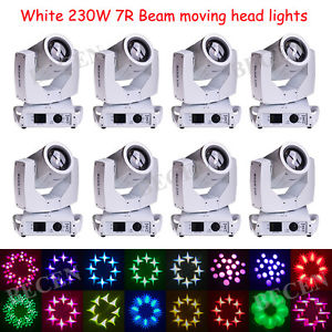 8pcs Hot white shell 230W 7R beam moving head lights for club church stage dj
