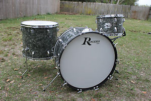 Vintage 60's Rogers 24,13,18 Kit. "Black Diamond Pearl" Swivo