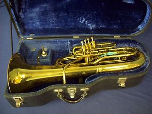 EXCELLENT! VINTAGE KING U.S.A. 4 VALVE EUPHONIUM/BARITONE HORN + BACH 11 MPIECE
