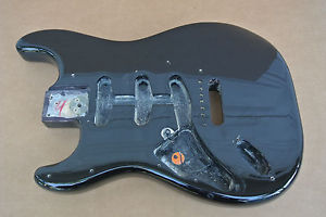 1982 FENDER USA LEFT-HANDED STRATOCASTER STANDARD BODY in BLACK!!! #C704