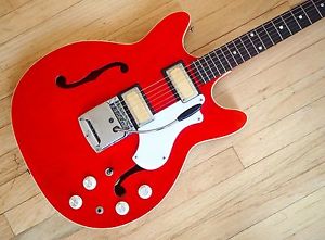 1968 Supro Clermont S667 Vintage Electric Hollowbody Guitar 100% Stock Red Valco