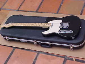 2005 Black Fender USA Telecaster Guitar Left Hand Maple Neck Lefty Tele 60th Ann