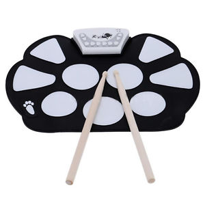 10X (Electronic Roll up Drum Pad Kit Silicon Foldable with Stick NEW Professio F