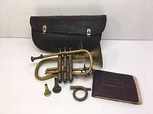 VERY EARLY HTF VINTAGE 1897-1898 CONN CORNET SN 40576 W/ORIGINAL LEATHER CASE