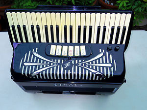 Accordion sonola AA3 Vintage Black Piano Full Size 140 Bass 43 Treble Keys Italy