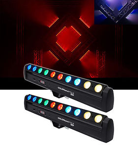 (2) Chauvet DJ Colorband Pix M USB Moving D-Fi Strip Lights 12 Tri-color LED's