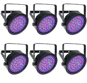 Lot of 6 Chauvet EZ PAR 64 RGBA BLACK dj led light battery operated