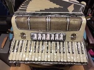 vintage MAROTTA continental MARKU 24 ky ACCORDION - GRAY & ivory - MADE IN ITALY
