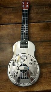 National NRP Concert Resonator Steel Ukulele Nickel Finish & Eastman Soprano Uke