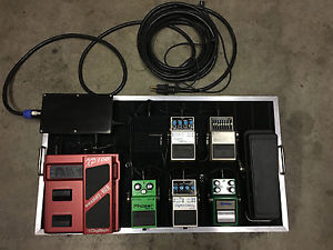 Custom Pedal board including Boss, Digitech, Ibanez pedals