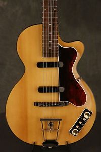 Hofner Club 50 Reissue HCG50 rare Natural with FLAME MAPLE back + sides