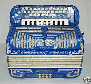 VERY RARE COOPERATIVA STRADELLA B/Es  3 Row Button Accordion Akkordeon Casotto