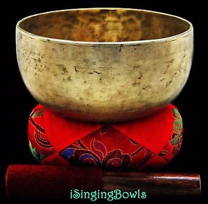 Antique Tibetan Singing Bowl: Special 7 5/8" circa 18th century, F+2 & B+10. VID