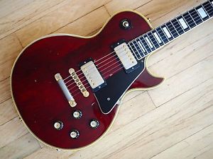 1975 Gibson Les Paul Custom Vintage Electric Guitar Wine Red w/ T Tops & ohsc