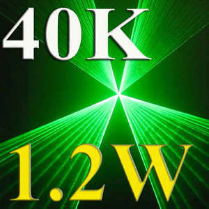 @ 40Kpps @ 1200mW Professional Green Laser Light Show System with ILDA ADJ  40K