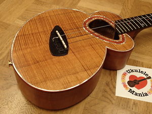 Shimo "Ukulele Mania" Custom Curly Koa Tenor Ukulele #1273 Handmade by Shimo-san