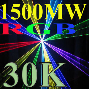 = 30K 1500mW 1.5 Watt RGB Laser Show Light System Projector cartoon Logo ILDA