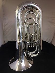 Yamaha YBB-321 Silver 4/4 BBb 4-Valve Tuba w/New case & New Mouthpiece