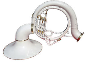 SOUSAPHONE BIG 24''BELL W/CARRY BAG BB WHITE COLOUR SURAJMUKHI,TUBA BRASS MADE.