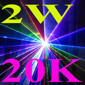 @ 20K 2000mW 2 Watt RGB Laser Show Light System for LightShow Projector Logo