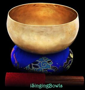 Antique Tibetan Singing Bowl: Lotus 7 1/4", circa 18th Century, A2 & D#4 .VIDEO