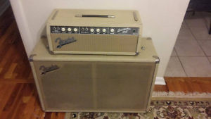 1963 Fender Bassman Blonde Brownface Amp 6G6-B with cabinet. BRIAN SETZER RIG